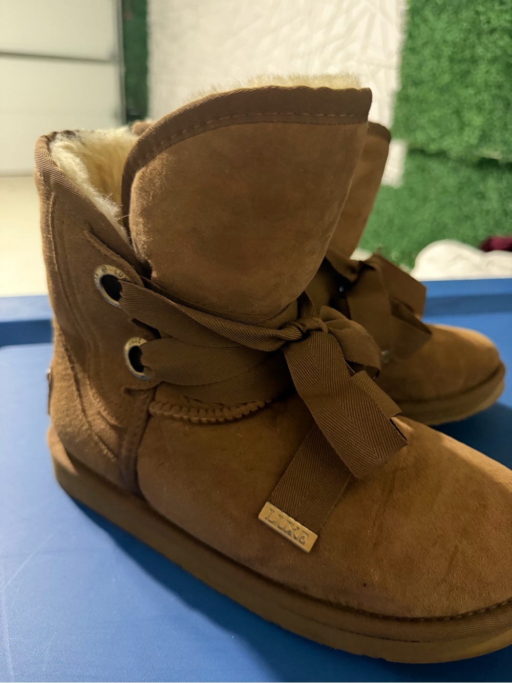 Australia Luxe Collective Kids Chestnut Faux-Suede Lace-Up Boot